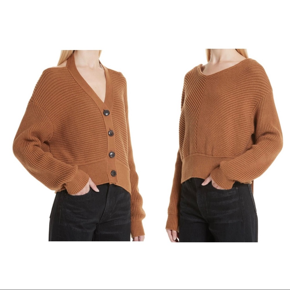 Adeam Halter Knit Sweater Cardigan size XS Brown